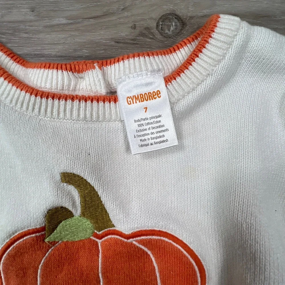 Gymoboree Girls Pumpkin Dress‎ Size 7 Orange Striped Fall Harvest cottagecore